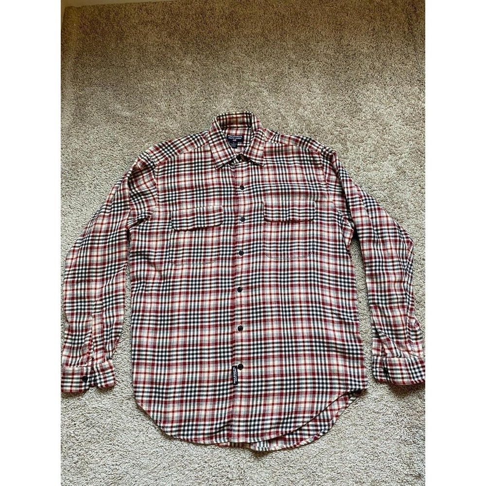 Polo Jeans Co Ralph Lauren Shirt Men Medium Button USA Tartan Preppy SKU1